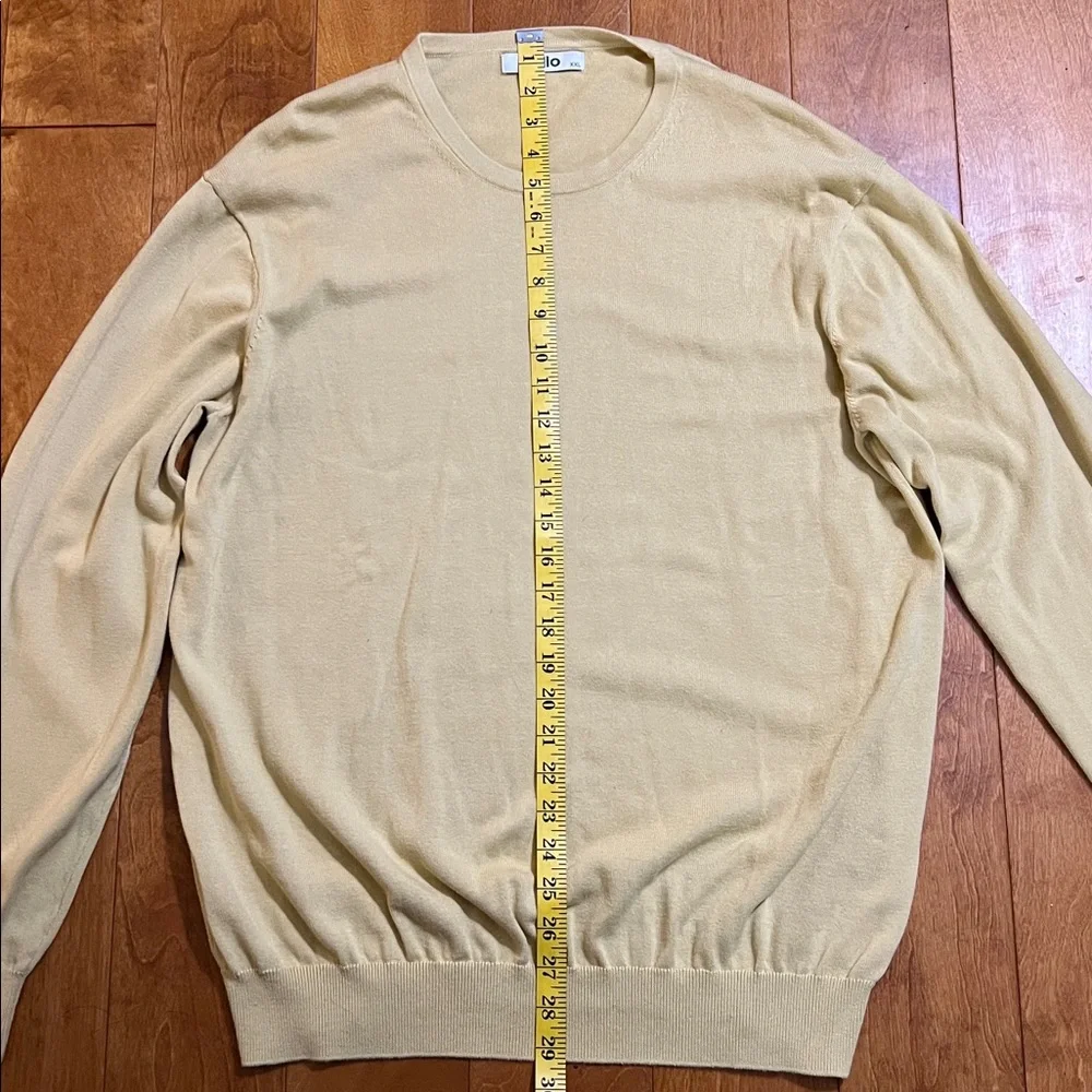 Lello Crewneck Sweater Size XXL Yellow 100% Organic Cotton Preppy Old Money - Picture 7 of 10